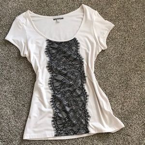 ivory top with black lace